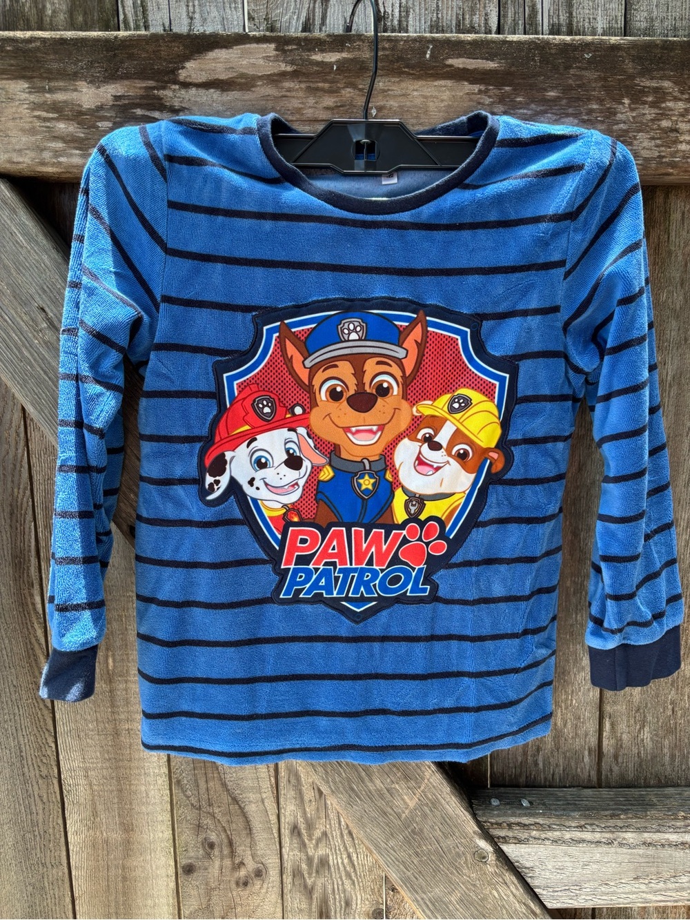Paw Patrol Blue and Navy Striped Long-Sleeve Top and beanie kids size 3-5